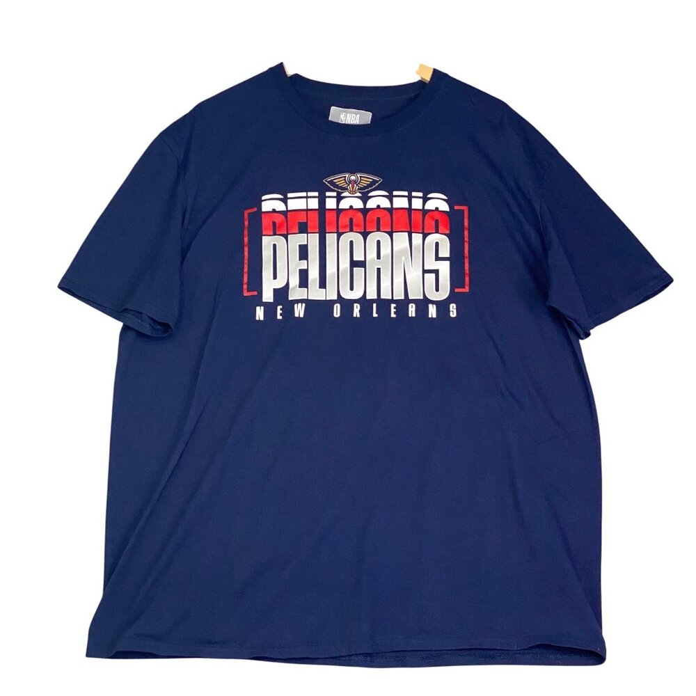 New Orleans Pelicans Navy Blue NBA Short Sleeve Graphic Fan T-Shirt Size 2XL